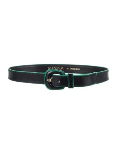 Pre-owned Escada Leather Belt In Black