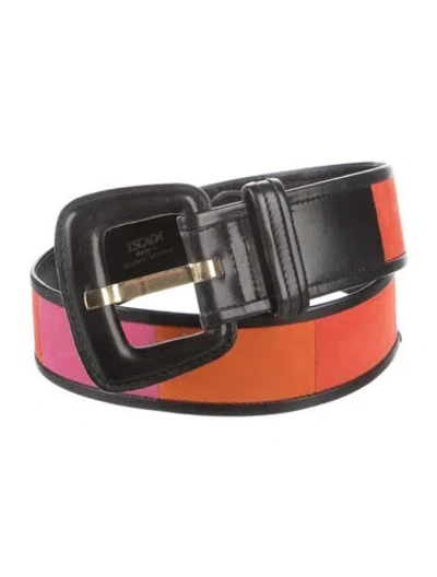Pre-owned Escada Leather Belt In Black