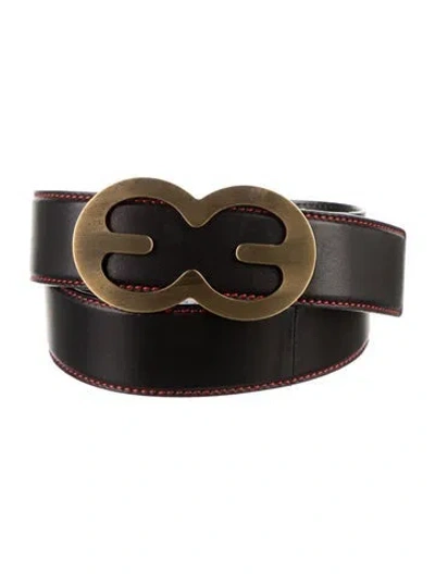 Pre-owned Escada Leather Belt In Black