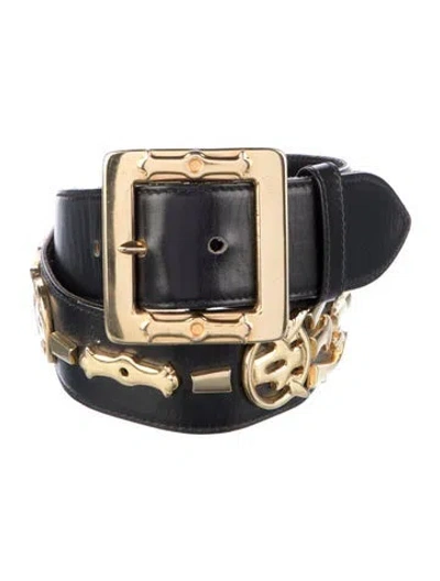 Pre-owned Escada Leather Belt In Black