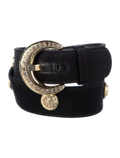 Pre-owned Escada Leather Belt In Black