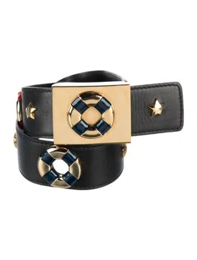 Pre-owned Escada Leather Belt In Black