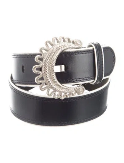 Pre-owned Escada Leather Belt In Black