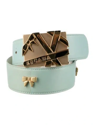 Pre-owned Escada Leather Belt In Blue