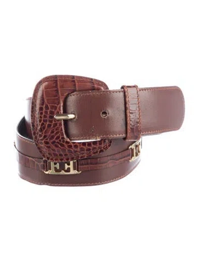 Pre-owned Escada Leather Belt In Brown