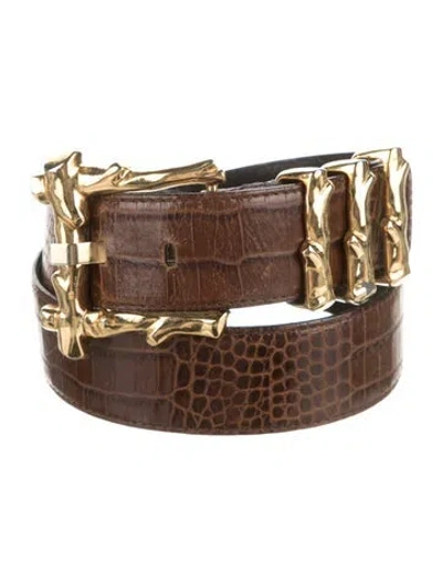 Pre-owned Escada Leather Belt In Brown