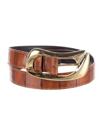 Pre-owned Escada Leather Belt In Brown