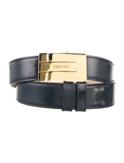 Pre-owned Escada Leather Belt Kit In Blue