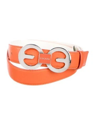 Pre-owned Escada Leather Belt In Orange