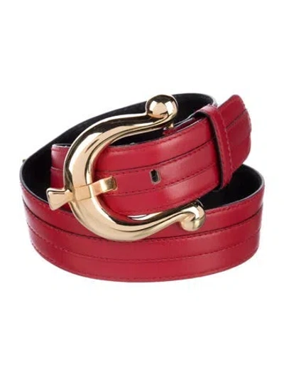 Pre-owned Escada Leather Belt In Red