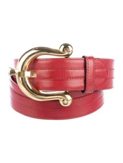 Pre-owned Escada Leather Belt In Red