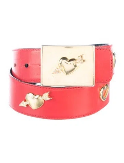Pre-owned Escada Leather Belt In Red