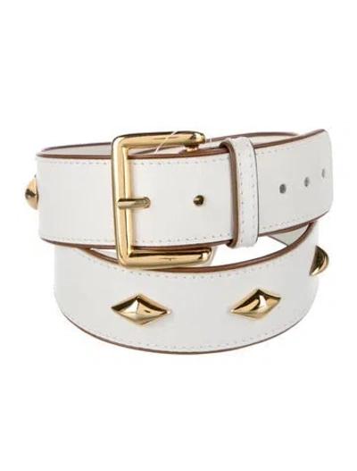 Pre-owned Escada Leather Belt In White