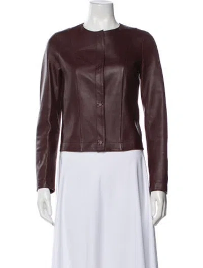 Pre-owned Escada Leather Biker Jacket In Brown