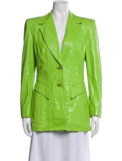 Pre-owned Escada Leather Blazer In Green