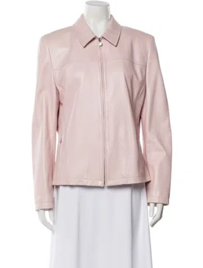 Pre-owned Escada Leather Blazer In Pink