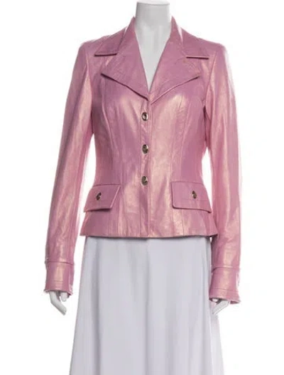 Pre-owned Escada Leather Blazer In Pink