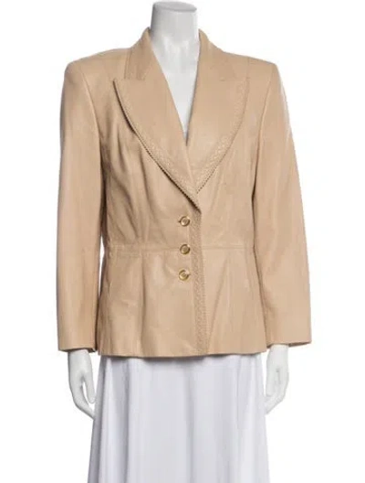Pre-owned Escada Leather Blazer In Pink