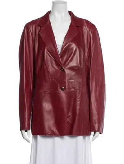 Pre-owned Escada Leather Blazer In Red