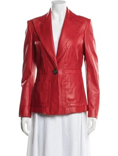 Pre-owned Escada Leather Blazer In Red