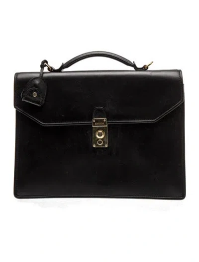 Pre-owned Escada Leather Briefcase In Black