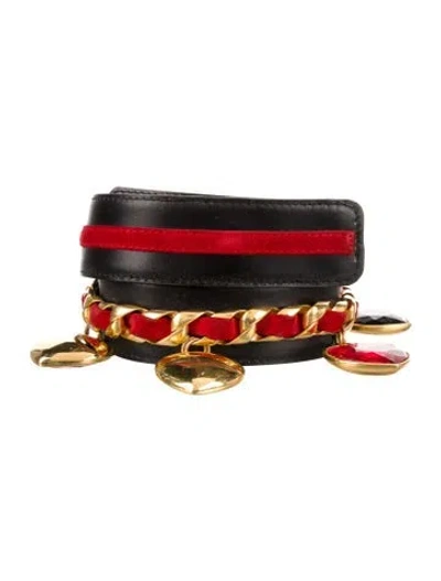 Pre-owned Escada Leather Chain-link Accents Belt In Multi