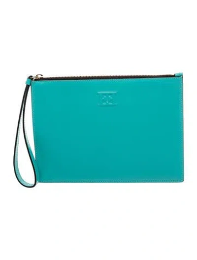 Pre-owned Escada Leather Clutch In Blue