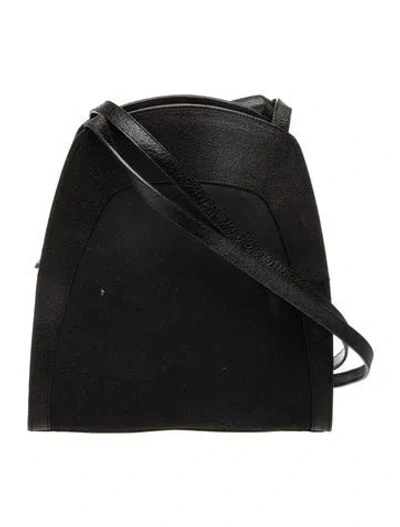Pre-owned Escada Leather Crossbody Bag In Black
