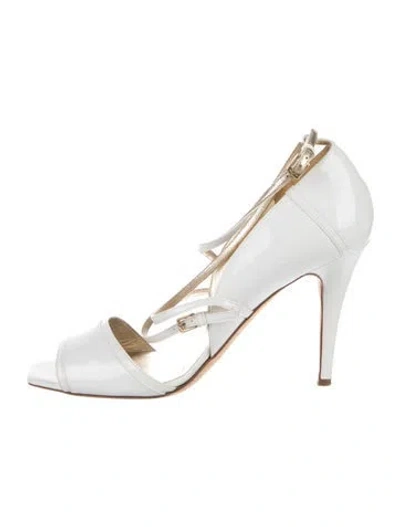 Pre-owned Escada Leather D'orsay Pumps In White