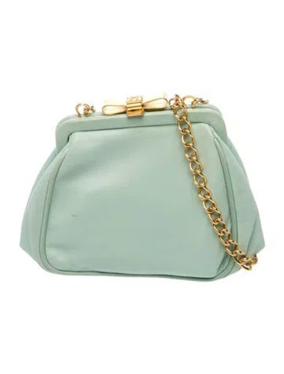 Pre-owned Escada Leather Evening Bag In Green