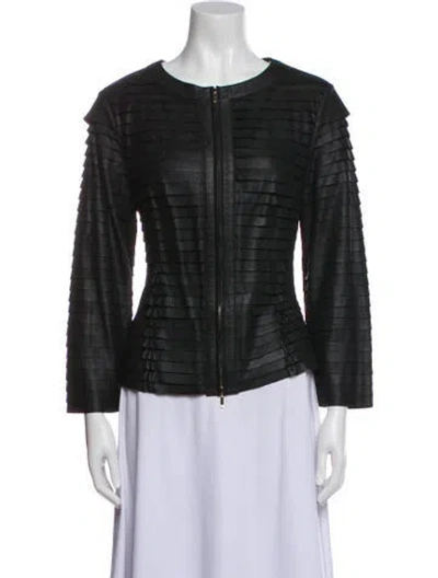 Pre-owned Escada Leather Evening Jacket In Multi