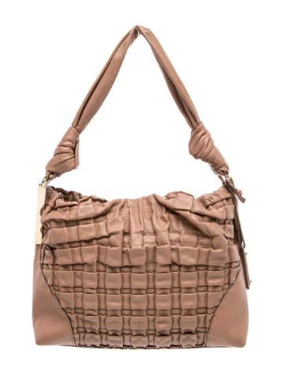 Pre-owned Escada Leather Hobo In Neutrals/pink