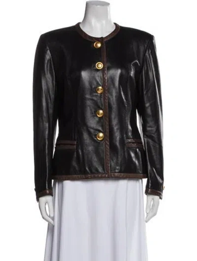 Pre-owned Escada Leather Jacket In Black