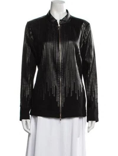 Pre-owned Escada Leather Jacket In Black