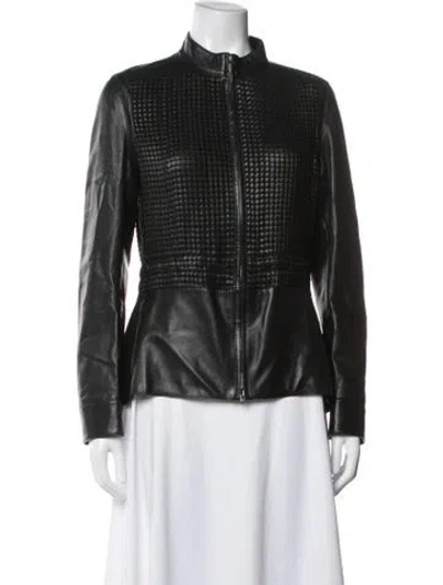 Pre-owned Escada Leather Jacket In Black