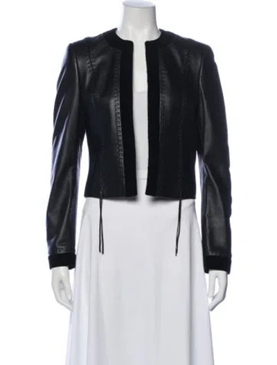 Pre-owned Escada Leather Jacket In Blue