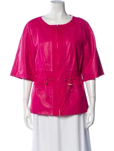 Pre-owned Escada Leather Jacket In Pink