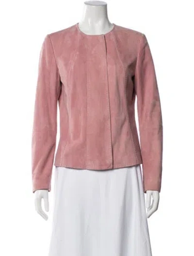 Pre-owned Escada Leather Jacket In Pink