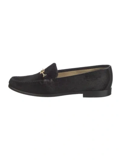 Pre-owned Escada Leather Loafers In Black