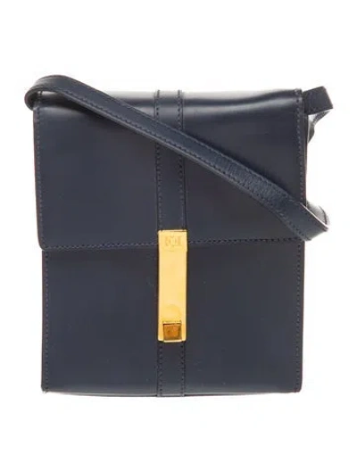 Pre-owned Escada Leather Messenger Bag In Blue