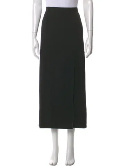 Pre-owned Escada Leather Midi Length Skirt In Black