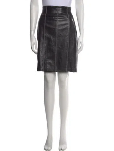 Pre-owned Escada Leather Mini Skirt In Black