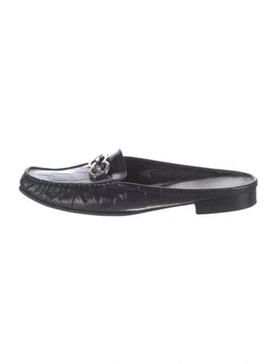Pre-owned Escada Leather Mules In Black