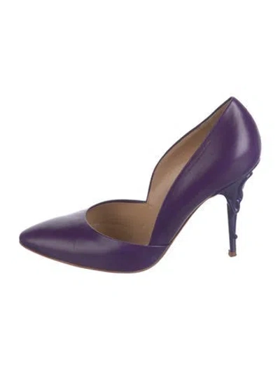 Pre-owned Escada Leather Pumps In Purple
