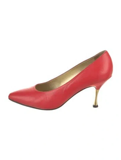 Pre-owned Escada Leather Pumps In Red