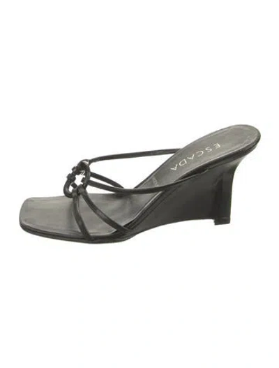 Pre-owned Escada Leather Sandals In Black