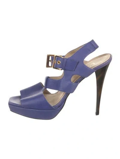 Pre-owned Escada Leather Sandals In Blue