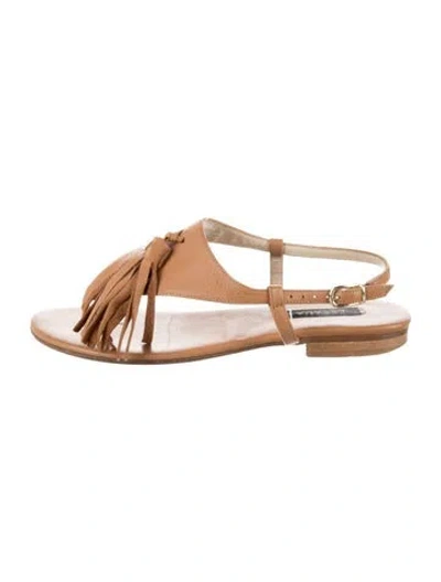 Pre-owned Escada Leather Sandals In Brown/neutrals