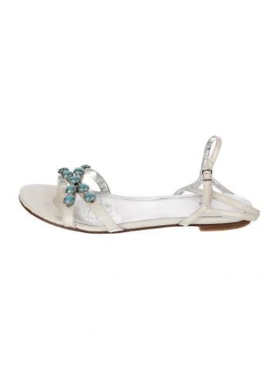 Pre-owned Escada Leather Sandals In White