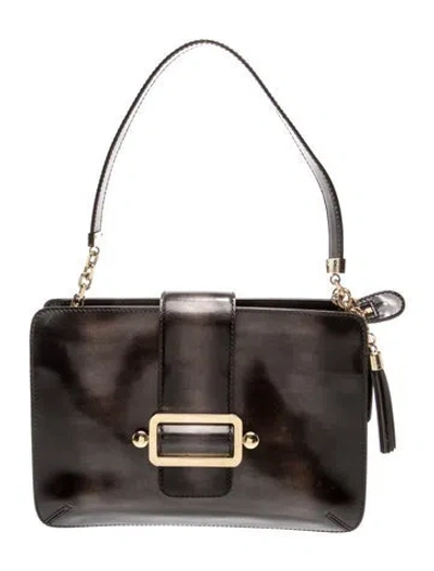 Pre-owned Escada Leather Shoulder Bag In Black